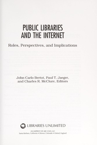 Cover for Public libraries and the Internet