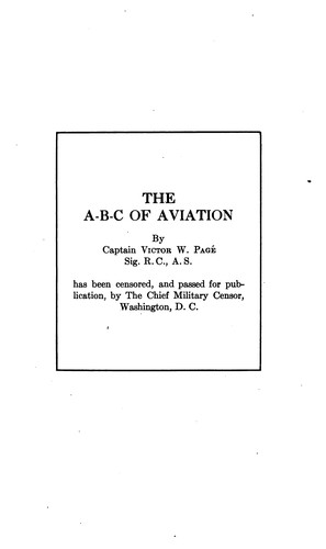 Cover for The A-B-C of aviation