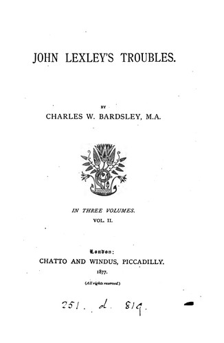 Cover for John Lexley's troubles