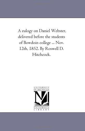 Cover for A Eulogy on Daniel Webster