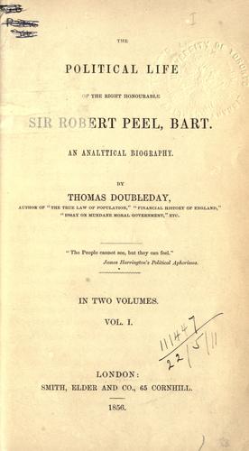Cover for political life of the Right Honourable Sir Robert Peel