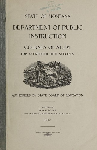Cover for Department of Public Instruction courses of study for accredited high schools