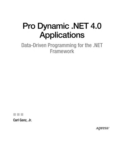 Cover for Pro Dynamic .NET 4.0 Applications