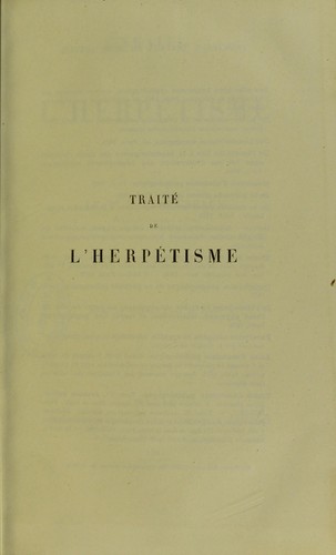 Cover for Trait©♭ de l ́herp©♭tisme