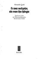 Cover for Er war sechzehn, als man ihn hängte