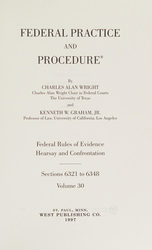 Cover for Federal practice and procedure