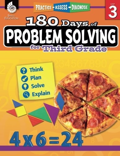 Cover for 180 Days of Problem Solving for Third Grade - Build Math Fluency with this 3rd Grade Math Workbook