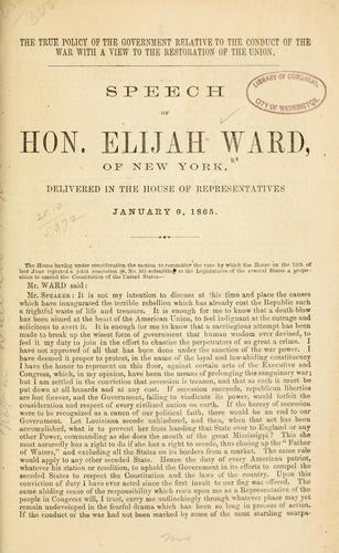 Cover for The true policy of the government relative to the conduct of the war with a view to the restoration of the Union.