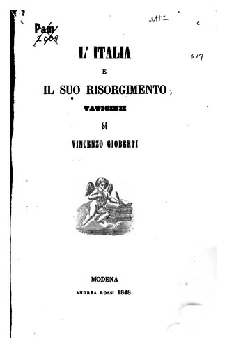 Cover for L'Italia e il suo risorgimento: vaticinii