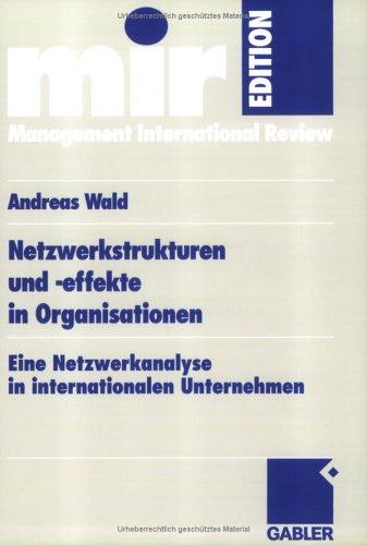 Cover for Netzwerkstrukturen und -effekte in Organisationen.