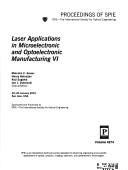 Cover for Laser applications in microelectronic and optoelectronic manufacturing VI