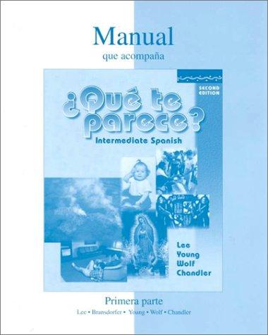 Cover for Workbook/Lab Manual (Part 1) to accompany ¿Que te parece?