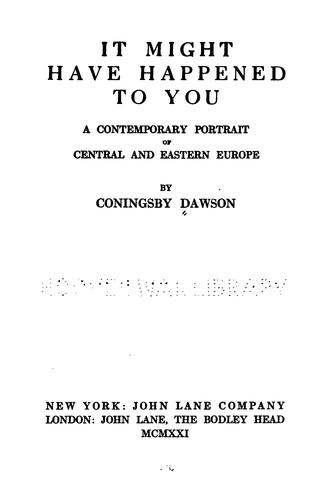 Cover for It might have happened to you