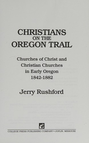 Cover for Christians on the Oregon Trail
