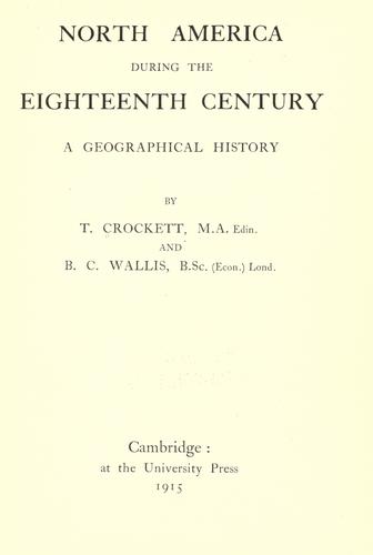 Cover for North America during the eighteenth century