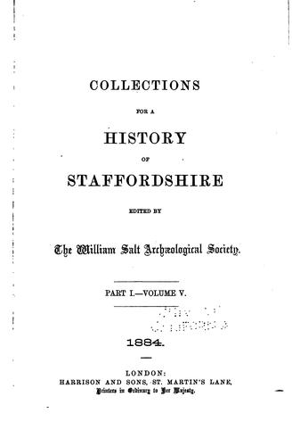 Cover for Collections for a History of Staffordshire.