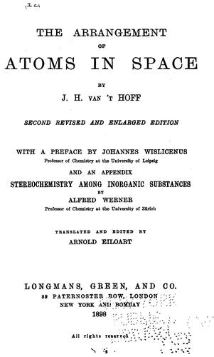 Cover for The arrangement of atoms in space