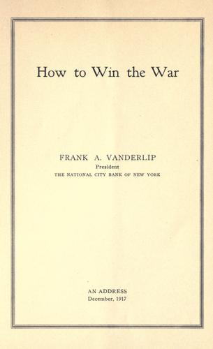 Cover for How to win the war