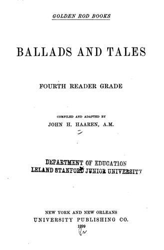 Cover for Ballads and Tales.: Fourth Reader Grade