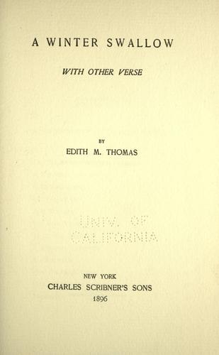 Cover for A winter swallow