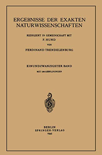 Cover for Ergebnisse der Exakten Naturwissenschaften