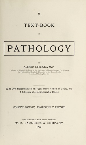 Cover for A text-book of pathology