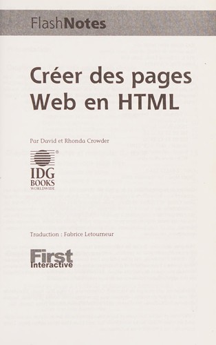 Cover for Créer des pages Web en HTML