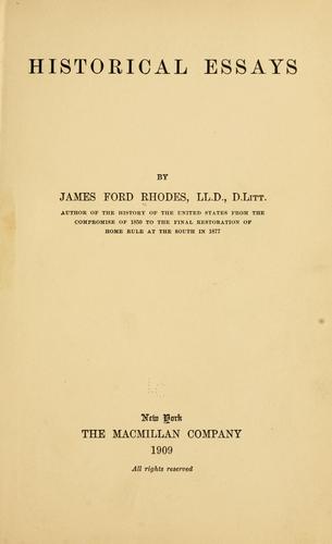 Cover for Historical essays