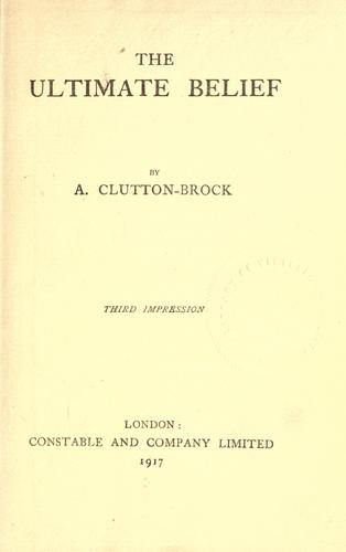 Cover for The ultimate belief