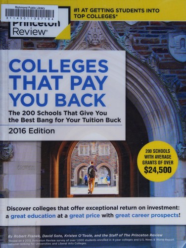 Cover for Colleges that pay you back