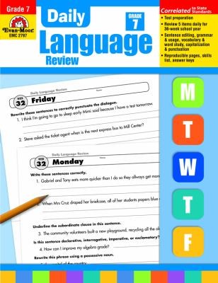 Cover for Daily Language Review Grade 7
            
                Daily Language Review