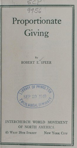 Cover for Proportionate giving