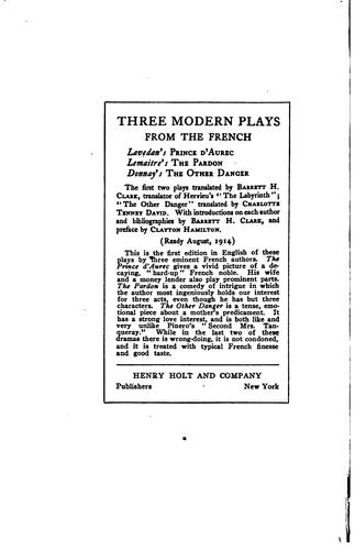 Cover for The continental drama of to-day