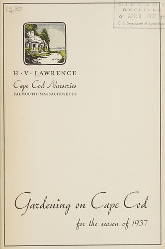 Cover for Gardening on Cape Cod for the season of 1937