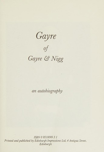Cover for Gayre of Gayre & Nigg