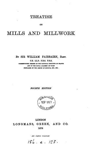 Cover for Treatise on mills and millwork. 2pt