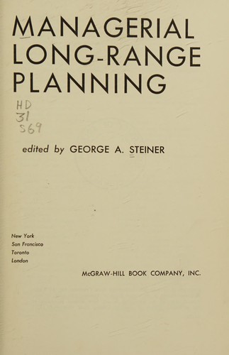 Cover for Managerial long-range planning.