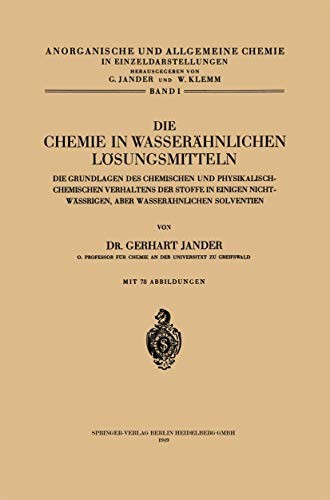 Cover for Die Chemie in Wasserähnlichen Lösungsmitteln