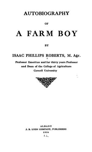 Cover for Autobiography of a farm boy