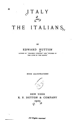 Cover for Italy and Italians