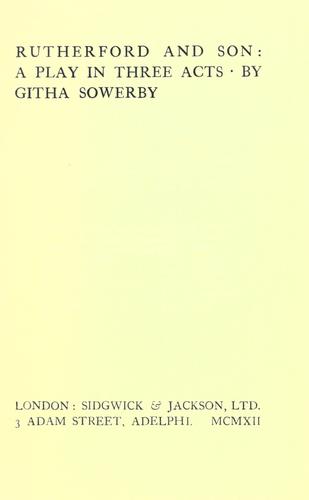 Cover for Rutherford and son
