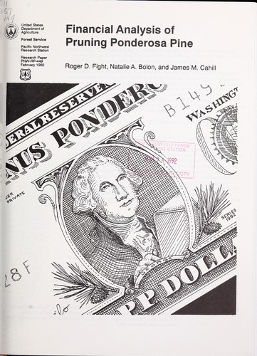 Cover for Financial analysis of pruning ponderosa pine