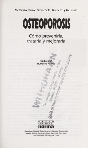 Cover for Osteoporosis