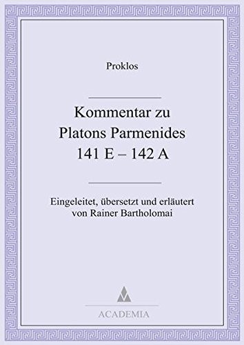 Cover for Kommentar zu Platons Parmenides 141 E-142 A