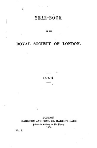 Cover for Year-book of the Royal Society of London