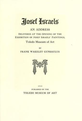 Cover for Josef Israels