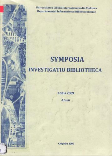 Cover for Symposia Investigatio Bibliotheca: 2009