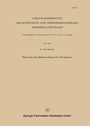 Cover for Elektrisches Standhöhenmeßgerät für Flüssigkeiten