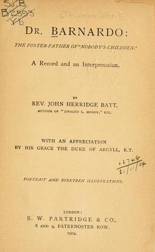 Cover for Dr. Barnardo