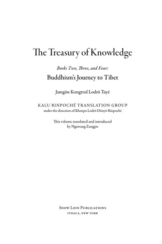 Cover for The treasury of knowledge.